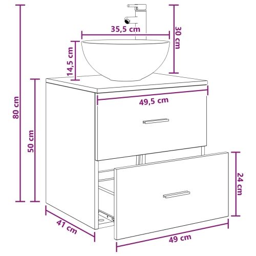 Lavabo - Umivaonik s policom Bijela 49,5 x 41 x 64,5 cm - Bijela Cijena