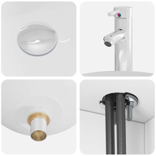 Lavabo - Umivaonik s policom Bijela 49,5 x 41 x 64,5 cm - Bijela Cijena