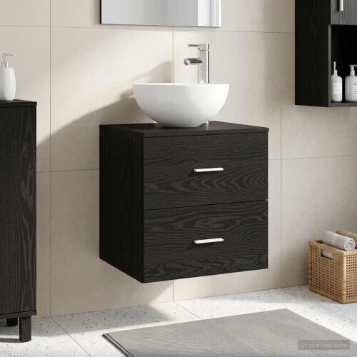 Lavabo - Umivaonik s policom Crni hrast 49,5 x 41 x 64,5 cm - Crni hrast Cijena