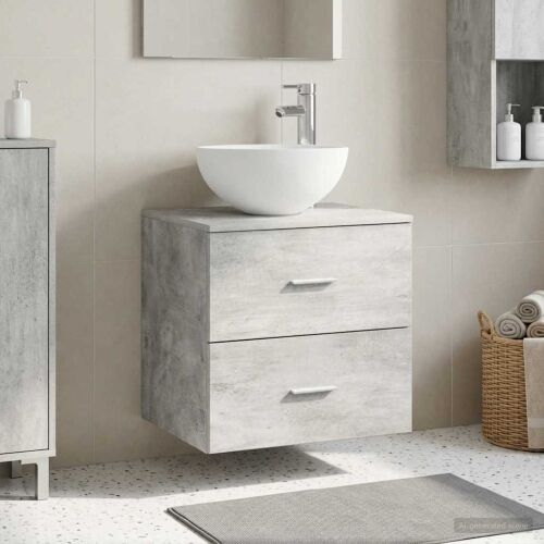 Lavabo - Umivaonik s policom Betonska siva 49,5 x 41 x 64,5 cm - Betonska siva Cijena