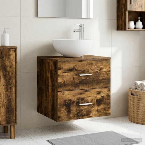 Lavabo - Umivaonik s policom Dimljeni hrast 49,5 x 41 x 64,5 cm - Dimljeni hrast Cijena
