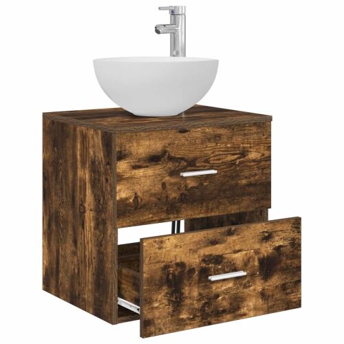 Lavabo - Umivaonik s policom Dimljeni hrast 49,5 x 41 x 64,5 cm - Dimljeni hrast Cijena