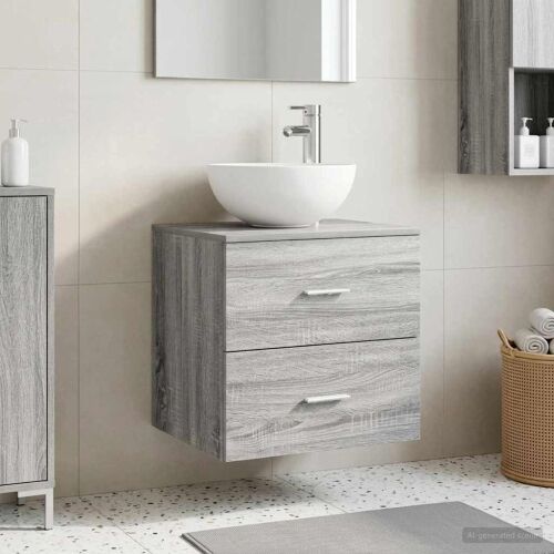Lavabo - Umivaonik s policom Siva Sonoma 49,5 x 41 x 64,5 cm - Siva Sonoma Cijena