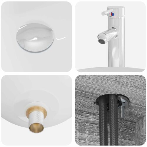 Lavabo - Umivaonik s policom Siva Sonoma 49,5 x 41 x 64,5 cm - Siva Sonoma Cijena