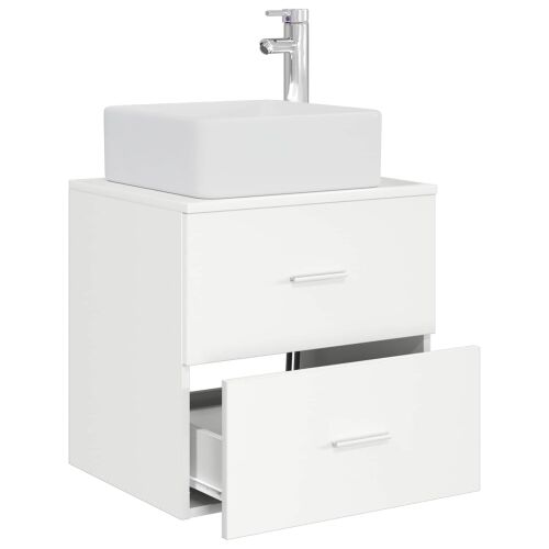 Lavabo - Umivaonik s policom Bijela 49,5 x 41 x 63 cm Konstruirano drvo - Bijela Cijena
