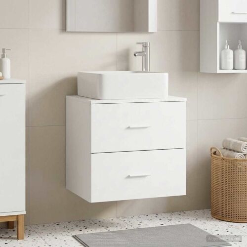 Lavabo - Umivaonik s policom Bijela 49,5 x 41 x 63 cm Konstruirano drvo - Bijela Cijena