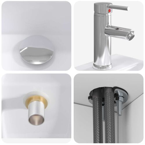 Lavabo - Umivaonik s policom Bijela 49,5 x 41 x 62,5 cm - Bijela Cijena