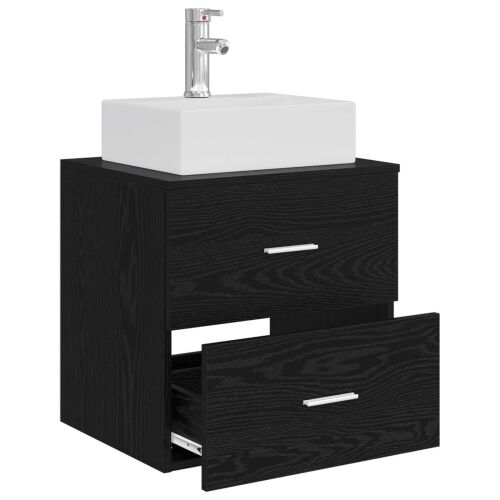 Lavabo - Umivaonik s policom Crni hrast 49,5 x 41 x 62,5 cm - Crni hrast Cijena