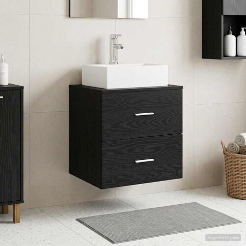 Lavabo - Umivaonik s policom Crni hrast 49,5 x 41 x 62,5 cm - Crni hrast Cijena