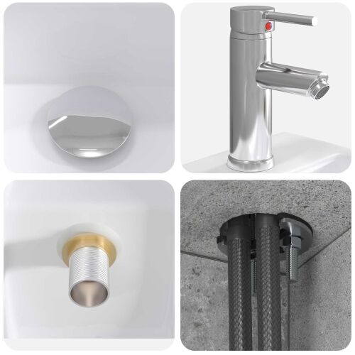 Lavabo - Umivaonik s policom Betonska siva 49,5 x 41 x 62,5 cm - Betonska siva Cijena