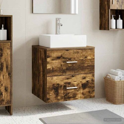 Lavabo - Umivaonik s policom Dimljeni hrast 49,5 x 41 x 62,5 cm - Dimljeni hrast Cijena