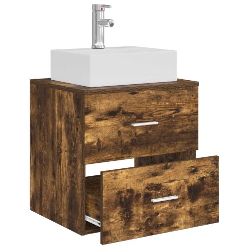 Lavabo - Umivaonik s policom Dimljeni hrast 49,5 x 41 x 62,5 cm - Dimljeni hrast Cijena
