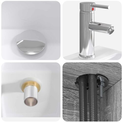 Lavabo - Umivaonik s policom Siva Sonoma 49,5 x 41 x 62,5 cm - Siva Sonoma Cijena