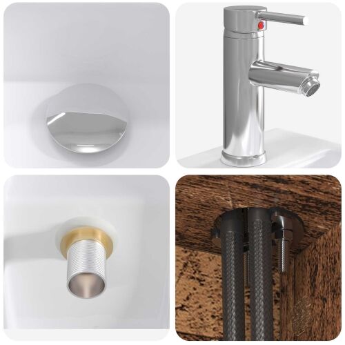Lavabo - Umivaonik s policom Staro drvo 49,5 x 41 x 62,5 cm - Staro drvo Cijena