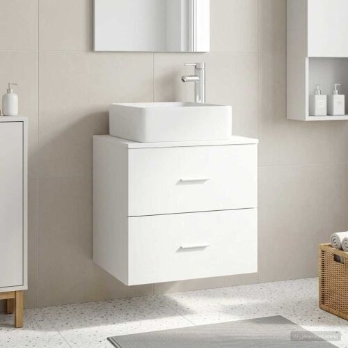 Lavabo - Umivaonik s policom Bijela 53 x 34,5 x 63 cm Konstruirano drvo - Bijela Cijena