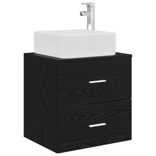 Lavabo - Umivaonik s policom Crni hrast 53 x 34,5 x 63 cm - Crni hrast Cijena