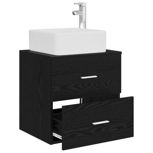 Lavabo - Umivaonik s policom Crni hrast 53 x 34,5 x 63 cm - Crni hrast Cijena