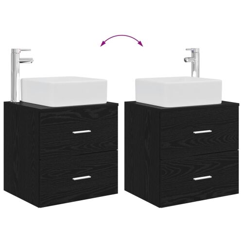 Lavabo - Umivaonik s policom Crni hrast 53 x 34,5 x 63 cm - Crni hrast Cijena