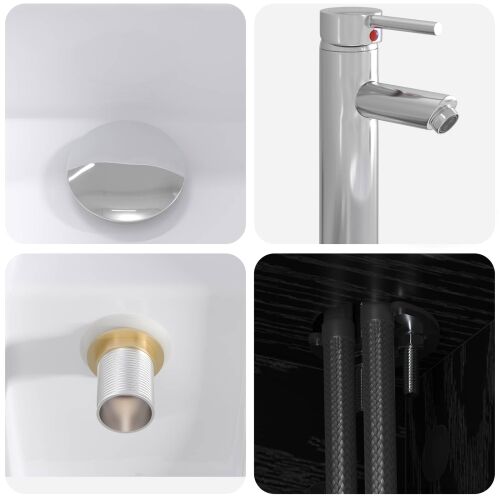 Lavabo - Umivaonik s policom Crni hrast 53 x 34,5 x 63 cm - Crni hrast Cijena