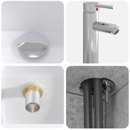 Lavabo - Umivaonik s policom Betonska siva 53 x 34,5 x 63 cm - Betonska siva Cijena
