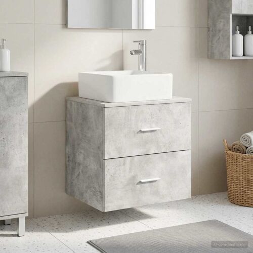 Lavabo - Umivaonik s policom Betonska siva 53 x 34,5 x 63 cm - Betonska siva Cijena