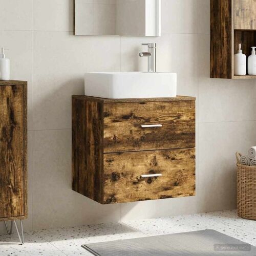 Lavabo - Umivaonik s policom Dimljeni hrast 53 x 34,5 x 63 cm - Dimljeni hrast Cijena
