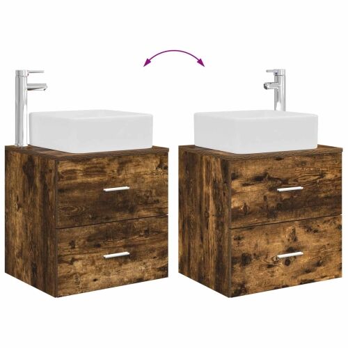 Lavabo - Umivaonik s policom Dimljeni hrast 53 x 34,5 x 63 cm - Dimljeni hrast Cijena