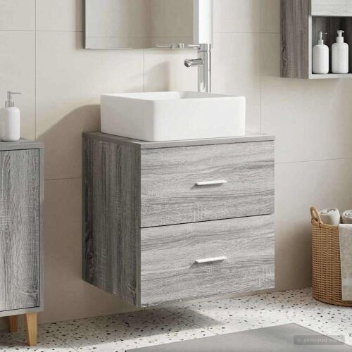 Lavabo - Umivaonik s policom Siva Sonoma 53 x 34,5 x 63 cm - Siva Sonoma Cijena