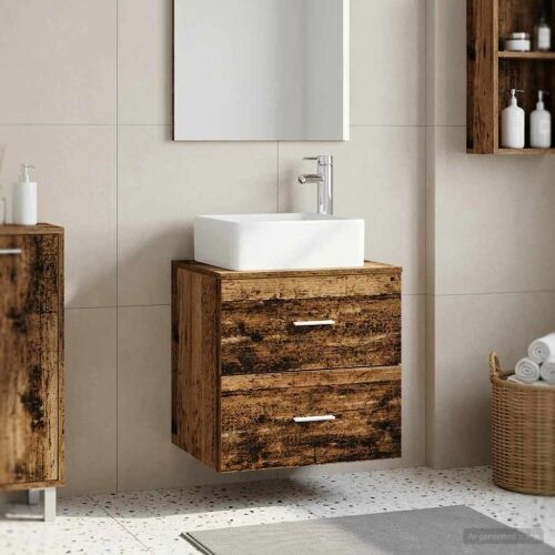 Lavabo - Umivaonik s policom Staro drvo 53 x 34,5 x 63 cm - Staro drvo Cijena