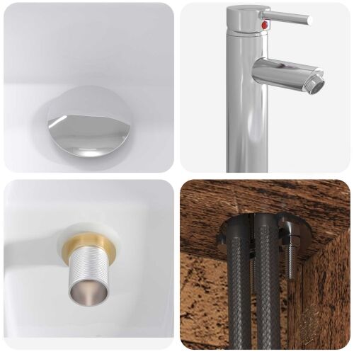 Lavabo - Umivaonik s policom Staro drvo 53 x 34,5 x 63 cm - Staro drvo Cijena