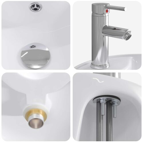 Lavabo - Umivaonik s policom Betonska siva 49,5 x 44,5 x 65 cm - Betonska siva Cijena