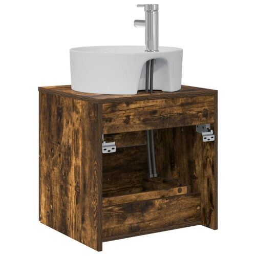 Lavabo - Umivaonik s policom Dimljeni hrast 49,5 x 44,5 x 65 cm - Dimljeni hrast Cijena