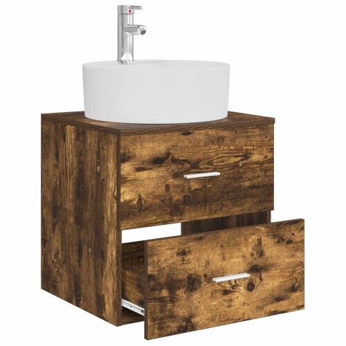Lavabo - Umivaonik s policom Dimljeni hrast 49,5 x 44,5 x 65 cm - Dimljeni hrast Cijena