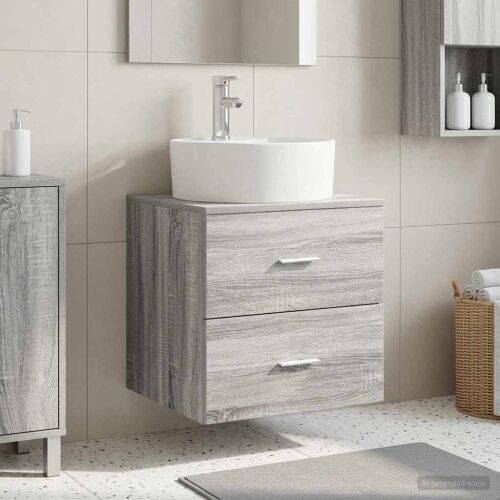 Lavabo - Umivaonik s policom Siva Sonoma 49,5 x 44,5 x 65 cm - Siva Sonoma Cijena