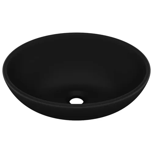 Luksuzni ovalni Lavabo - Umivaonik mat crni 40 x 33 cm keramički - Mat crna Mat crna Cijena