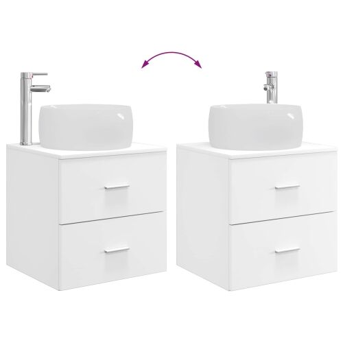 Lavabo - Umivaonik s policom Bijela 49,5 x 44,5 x 66 cm - Bijela Cijena