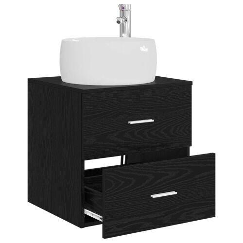 Lavabo - Umivaonik s policom Crni hrast 49,5 x 44,5 x 66 cm - Crni hrast Cijena