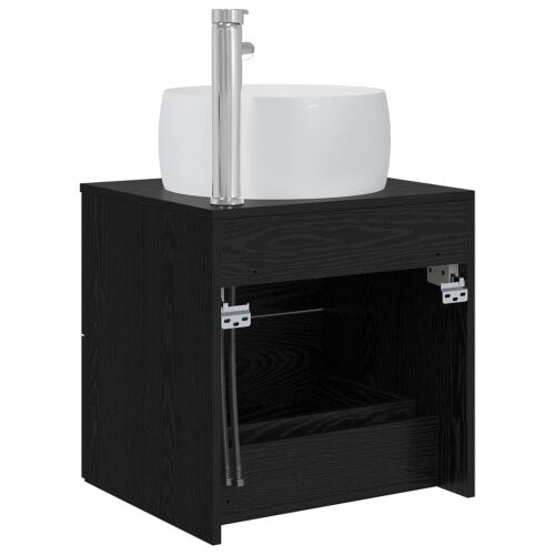 Lavabo - Umivaonik s policom Crni hrast 49,5 x 44,5 x 66 cm - Crni hrast Cijena