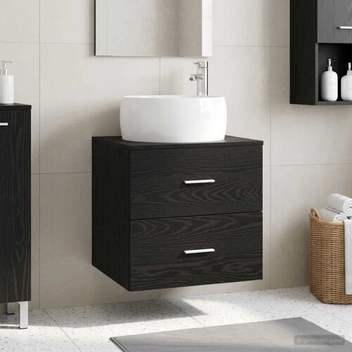 Lavabo - Umivaonik s policom Crni hrast 49,5 x 44,5 x 66 cm - Crni hrast Cijena