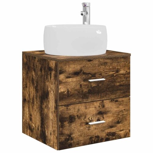 Lavabo - Umivaonik s policom Dimljeni hrast 49,5 x 44,5 x 66 cm - Dimljeni hrast Cijena