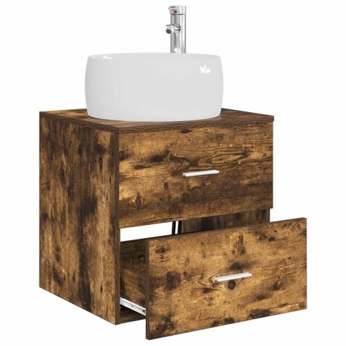 Lavabo - Umivaonik s policom Dimljeni hrast 49,5 x 44,5 x 66 cm - Dimljeni hrast Cijena