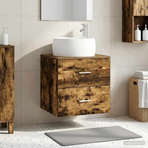 Lavabo - Umivaonik s policom Dimljeni hrast 49,5 x 44,5 x 66 cm - Dimljeni hrast Cijena
