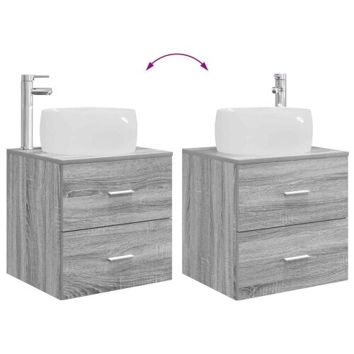Lavabo - Umivaonik s policom Siva Sonoma 49,5 x 44,5 x 66 cm - Siva Sonoma Cijena