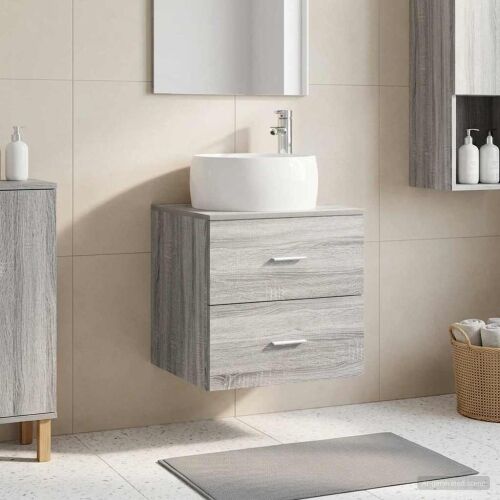 Lavabo - Umivaonik s policom Siva Sonoma 49,5 x 44,5 x 66 cm - Siva Sonoma Cijena