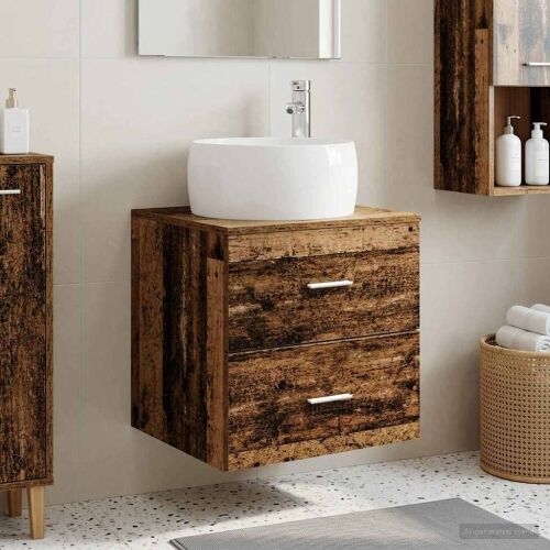 Lavabo - Umivaonik s policom Staro drvo 49,5 x 44,5 x 66 cm - Staro drvo Cijena