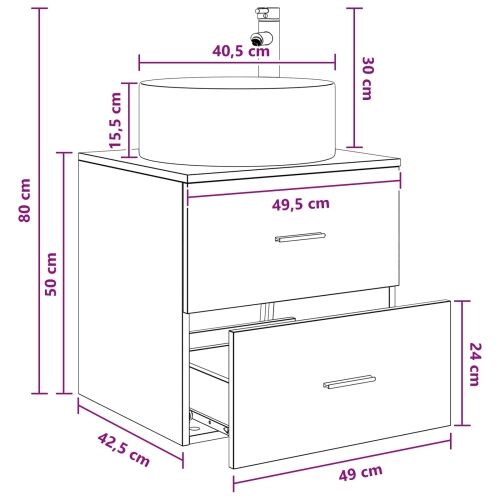 Lavabo - Umivaonik s policom Bijela 49,5 x 44,5 x 65,5 cm - Bijela Cijena