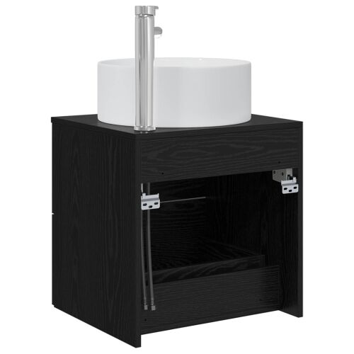 Lavabo - Umivaonik s policom Crni hrast 49,5 x 44,5 x 65,5 cm - Crni hrast Cijena