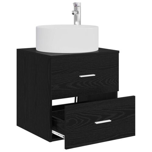 Lavabo - Umivaonik s policom Crni hrast 49,5 x 44,5 x 65,5 cm - Crni hrast Cijena