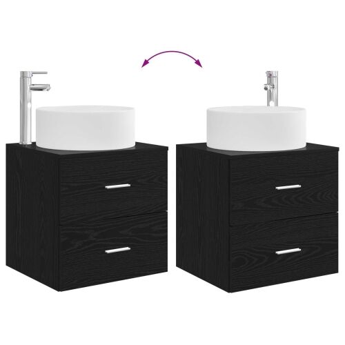 Lavabo - Umivaonik s policom Crni hrast 49,5 x 44,5 x 65,5 cm - Crni hrast Cijena