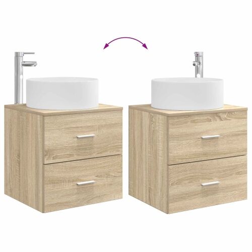 Lavabo - Umivaonik s policom Hrast sonoma 49,5 x 44,5 x 65,5 cm - Hrast sonoma Cijena